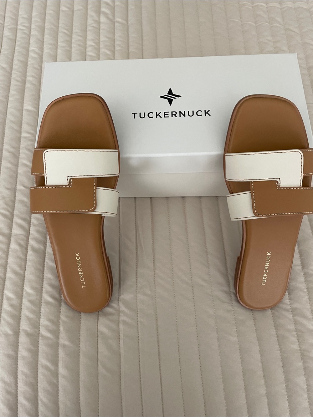 Tuckernuck Cognac and White Leather Muse Sandals - Picture 3 of 3